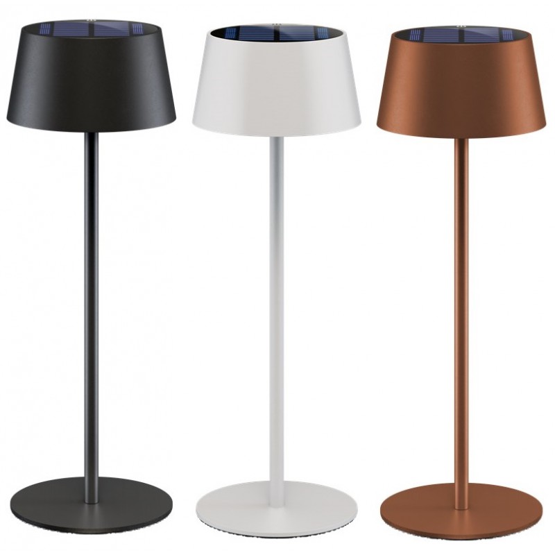 Udendørs belysning - Goobay bærbar solopladet bordlampe til indendørs og udendørs brug, dimmable (sort/hvid/bronze)