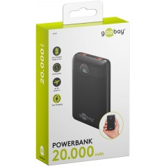 Portable batterier - Goobay powerbank 20.000 mAh med 2x USB-A og 1x USB-C med understøttelse af PD 20W