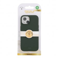 Covers - Onsala MagSeries mobiletui til iPhone 15 i olivengrøn silikone