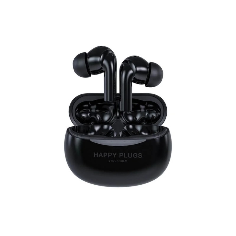 Støjreducerende hovedtelefoner - Happy Plugs Joy Pro in-ear bluetooth-hovedtelefoner/headset med aktiv støjreduktion hvid/sort