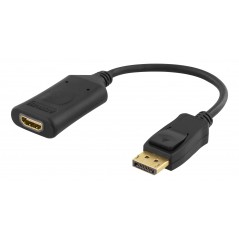 Deltaco aktiv DisplayPort til HDMI-adapter med understøttelse af 4K ved 60 Hz