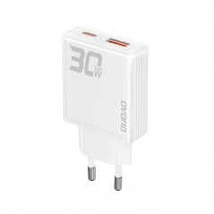 Dudao AC-adapter vægoplader GaN 30W med 1 USB-C og 1 USB