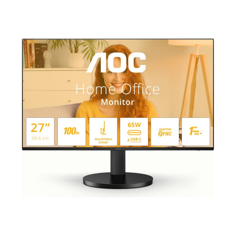 Computerskærm 25" eller større - AOC Q27B3CF2 27" 2560 x 1440 LED-skærm med IPS-panel og USB-C PD65W