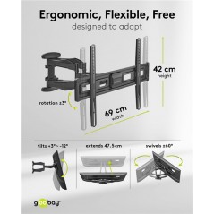 Vægbeslag til højttalere og tv-apparater - Goobay vip/drej/trækbart vægbeslag VESA til TV 37 - 80"