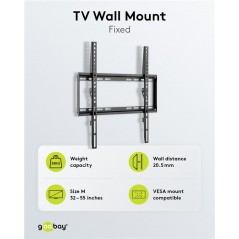 Vægbeslag til højttalere og tv-apparater - Goobay vægbeslag VESA til TV 32-55" op til 35 kg