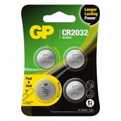 GP CR2032 litiumbatteri 4-pak knapcellebatterier