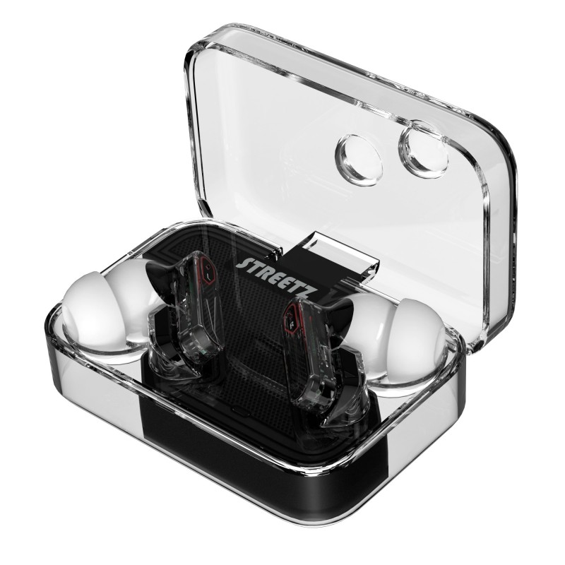 Bluetooth hovedtelefoner - Streetz T250 True Wireless in-ear headset hvid/transparent