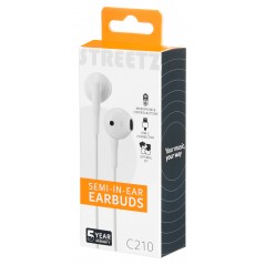 In-ear - Streetz C210 semi-in-ear hovedtelefoner & headset med USB-C (sort/hvid)