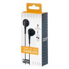 In-ear - Streetz E130 semi-in-ear hovedtelefoner & headset med 3,5 mm jackstik (sort/hvid)