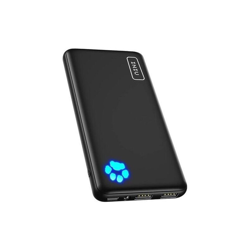 Portable batterier - Iniu powerbank 10.000 mAh med 2x USB-A og 1x USB-C med understøttelse af 15W