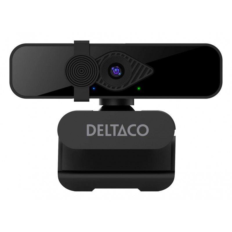 Webkamera til computer - Deltaco webcam med 2K QHD-opløsning og 360 graders rotation