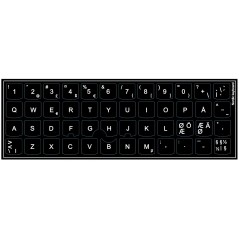 Klistermærker til nordisk (Lenovo) (DK/SE/NO/FI) tastatur, Black