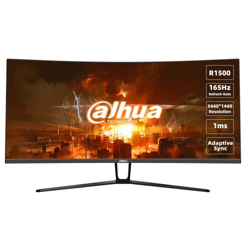 Computerskærm 25" eller større - Dahua LM34-E330C 34" buet ultrabred 165 Hz-skærm til gaming