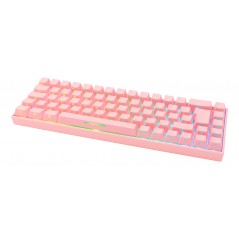 Deltaco GAM-100-P superkompakt trådløst pink gaming-tastatur med RGB