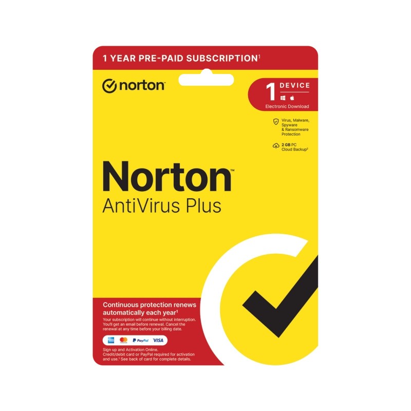 Antivirus - Norton AntiVirus Plus til 1 enhed i 1 år