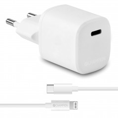 Champion AC Adapter Wall Charger 20W MFi med 1 USB-C- og Lightning-kabel