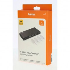 Skærmkabel & skærmadapter - HAMA HDMI Switch 3-to-1 med fjernbetjening og 4K-understøttelse