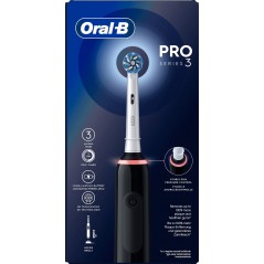 Braun Oral-B Pro 3 3000 elektrisk tandbørste i sort med 2 børstehoveder