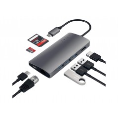 Satechi Multiport Dock USB-C Hub 7-i-1 til USB-C/3xUSB 3.0/HDMI/LAN/microSD med 4K UHD-understøttelse