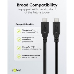 USB-C-kabel - Goobay USB-C-kabel USB4 Thunderbolt 4 240W PD 40Gbit/s (8K) i flere længder