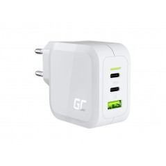 GreenCell AC Adapter vægoplader GaN 65W med 2 USB-C og 1 USB