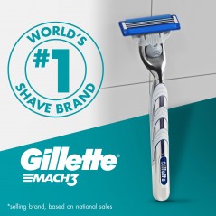 Personlig pleje - Gillette Barberhøvel Mach3 Turbo med 3D-bevægelseshåndtag & 2 barberblade