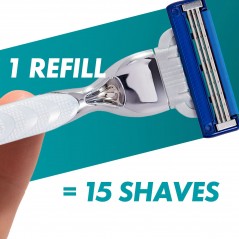 Personlig pleje - Gillette Barberhøvel Mach3 Turbo med 3D-bevægelseshåndtag & 2 barberblade