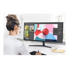 Computerskærm 25" eller større - Samsung ViewFinity S5 S34C500GAU 34" 3440x1440 ultrabred LED-skærm med VA-panel