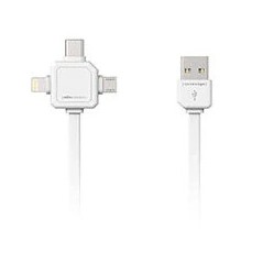 3-i-1-ladekabel med USB-C, Lightning og microUSB