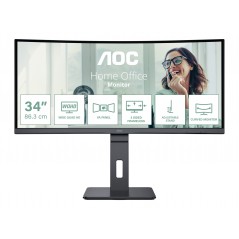 AOC Pro-line CU34P3CV 34" buet Ultrawide Monitor med USB-C PD 65W KVM-Switch/ethernet og højttalere