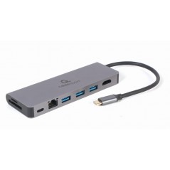 USB-C 7-i-1 Multiport til HDMI/3xUSB 3.0/LAN/SD-kort/USB-C-adapter 100W PD 4K@30Hz 2K@60Hz