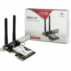 Inter-Tech DMG-33 trådløst PCIe WiFi 5 dual band-netværkskort 1300 Mbit/s