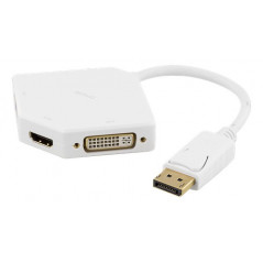 DisplayPort til DVI/HDMI/VGA-adapter med lyd