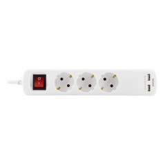 Fordeler med 3 udtag og 2 USB-porte (3 m kabel)