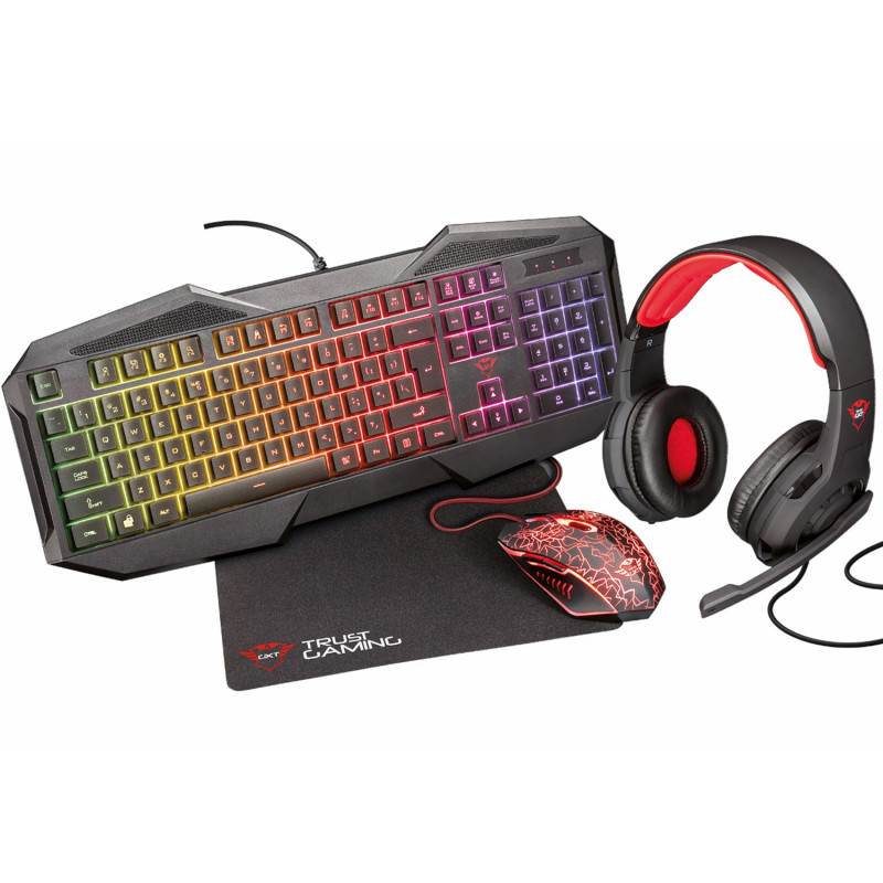 Gamingtastaturer - Gaming-paket med tangentbord, mus, headset och musmatta