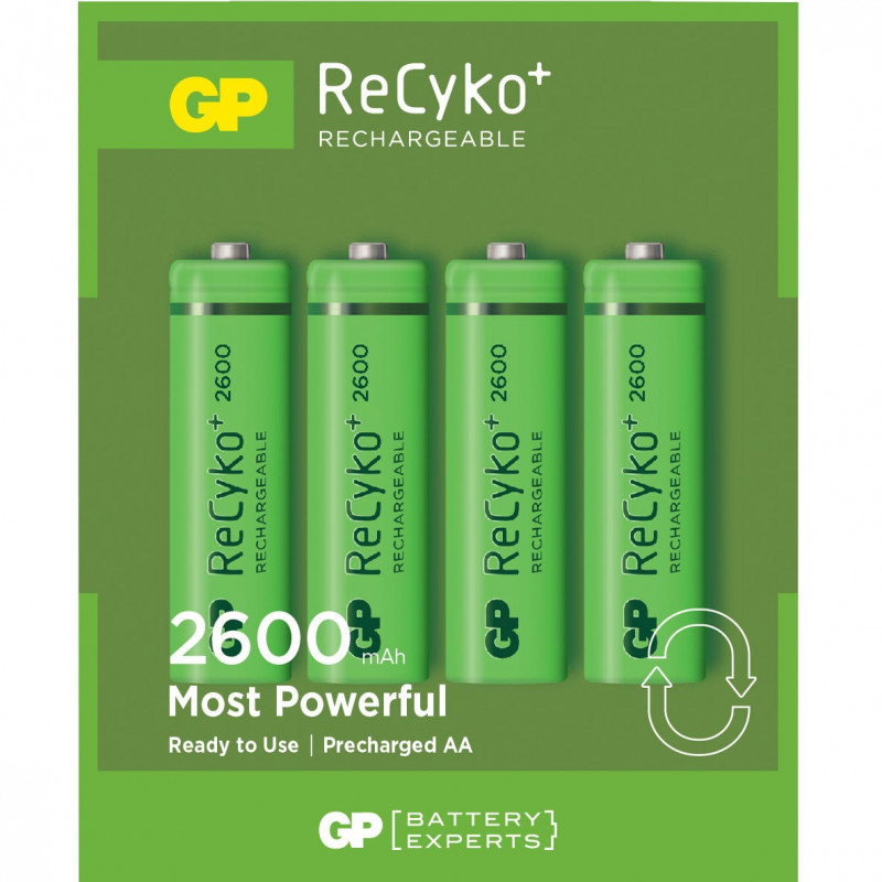 Batteri - GP 4st laddningsbara AA-batterier (2600 mAh)