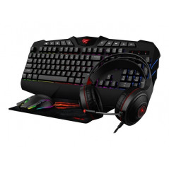 Havit gaming kit med tastatur, headset, mus og musemåtte