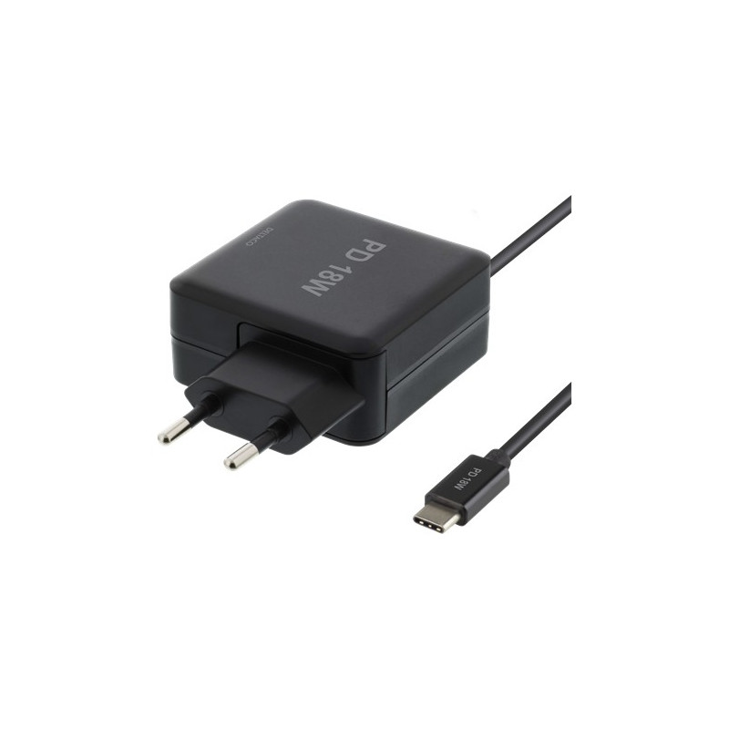 Universal computeroplader - Deltaco USB-C-strømforsyning 18W til laptops