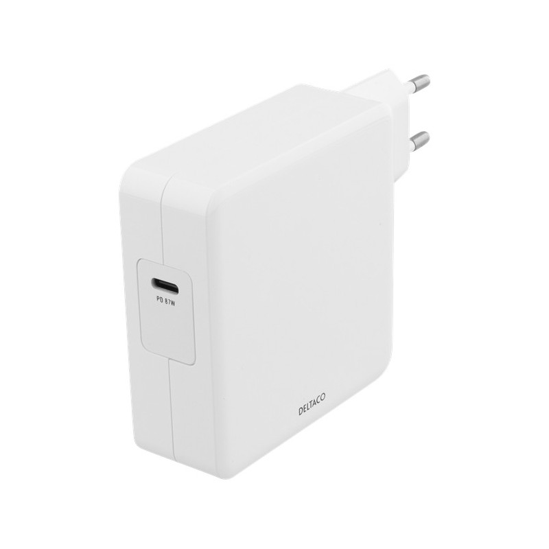 Universal computeroplader - Deltaco USB-C-oplader 87W til bærbare computere