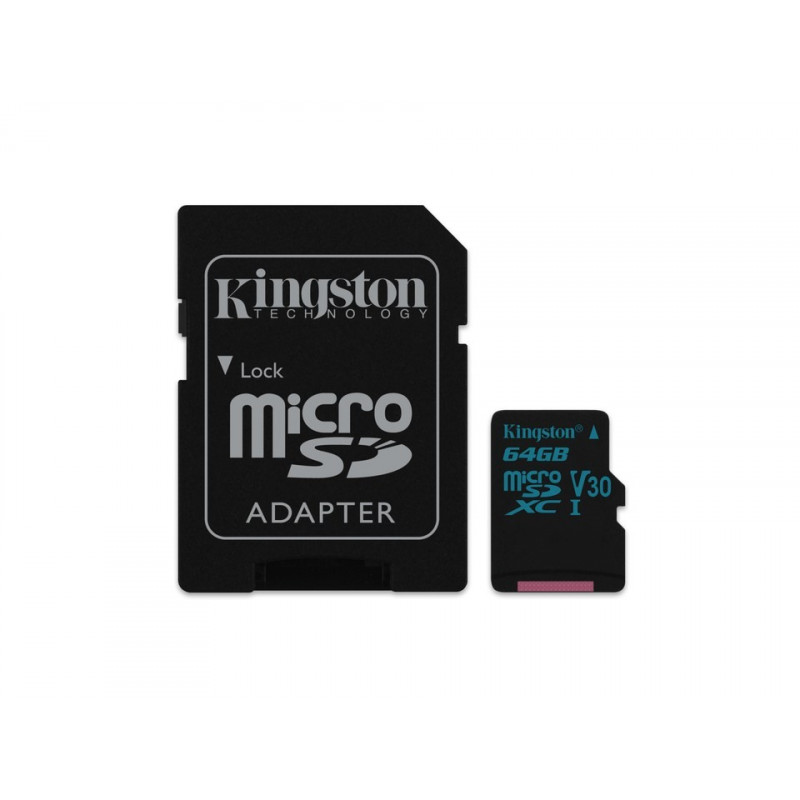 Hukommelseskort - Kingston microSDHC + SDHC 64GB UHS-I (Class 10)