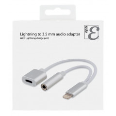 Lightning til 3,5 mm lyd-adapter med ladning