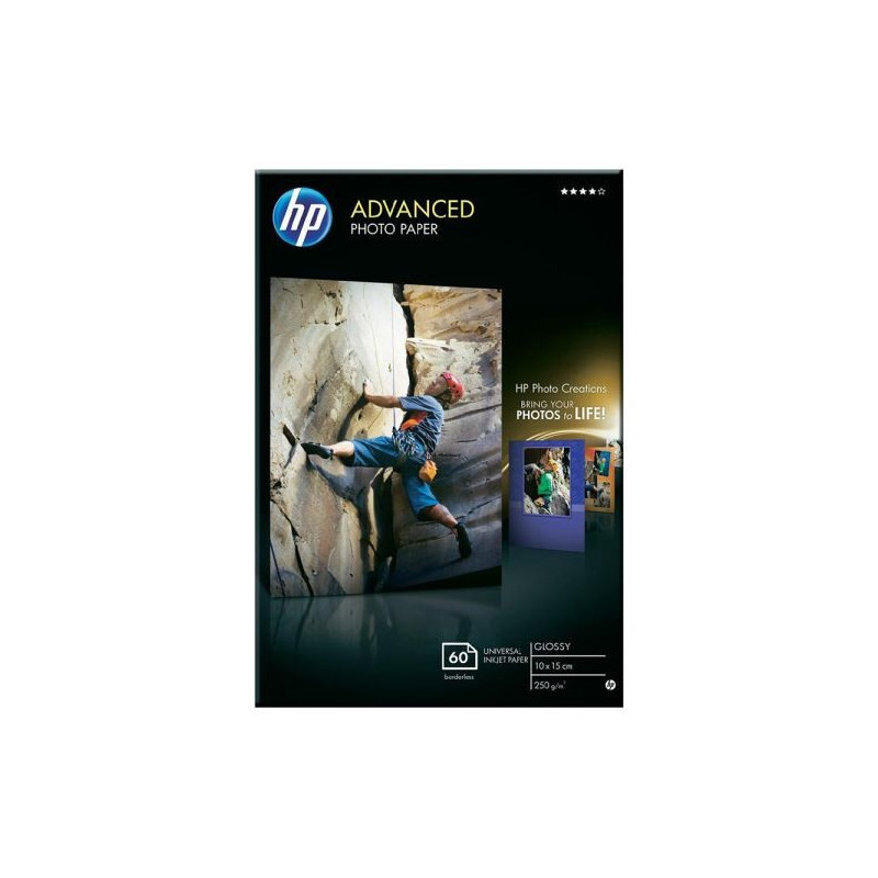 Printertilbehør - HP Glossy Photo Paper 10x15 60 ark