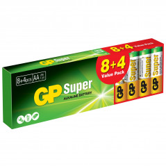 GP Super Alkaline AA 8+4-pack AA-batterier