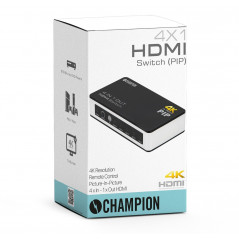 Skærmkabel & skærmadapter - Champion HDMI-switch 4x1 4K med fjernbetjening