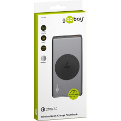 Portable batterier - Goobay PowerBank batteri 10.000mAh med QI och QC 3.0