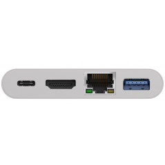 Skærmkabel & skærmadapter - USB-C Multiport til HDMI-adapter med USB, USB-C-port og LAN 4K@30Hz 2K@60Hz PD 60W