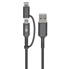 Goobay USB 2.0 til Micro-USB og USB-C med adapter