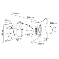 Vridbart väggfäste VESA för TV eller bildskärm