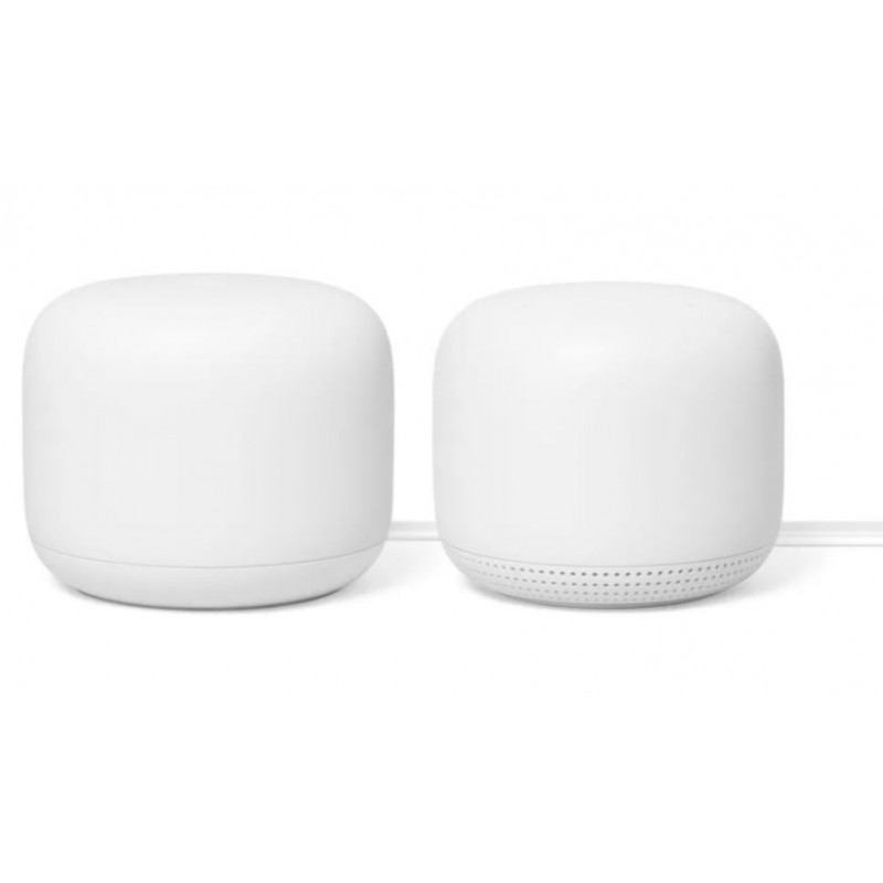 Router 450+ Mbps - Google Nest WiFi router med extra WiFi-punkt 2-Pack Mesh lösning