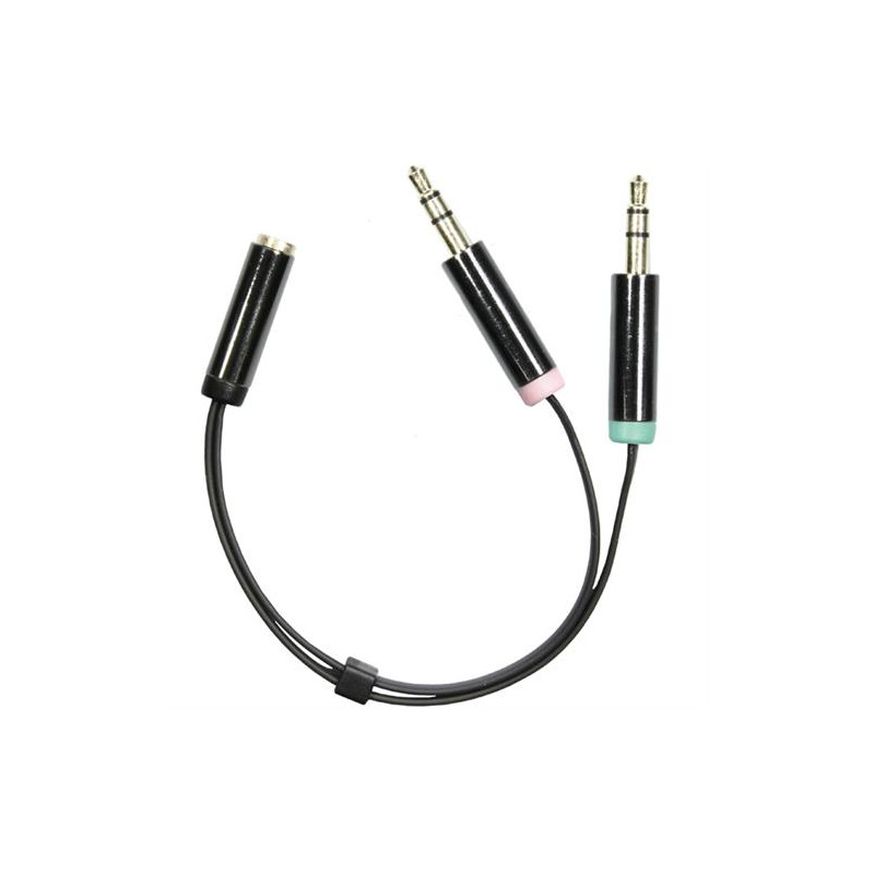 Andet tilbehør - Headsetadapter 3.5mm han mic/stereo til 3.5mm hun 4-pin